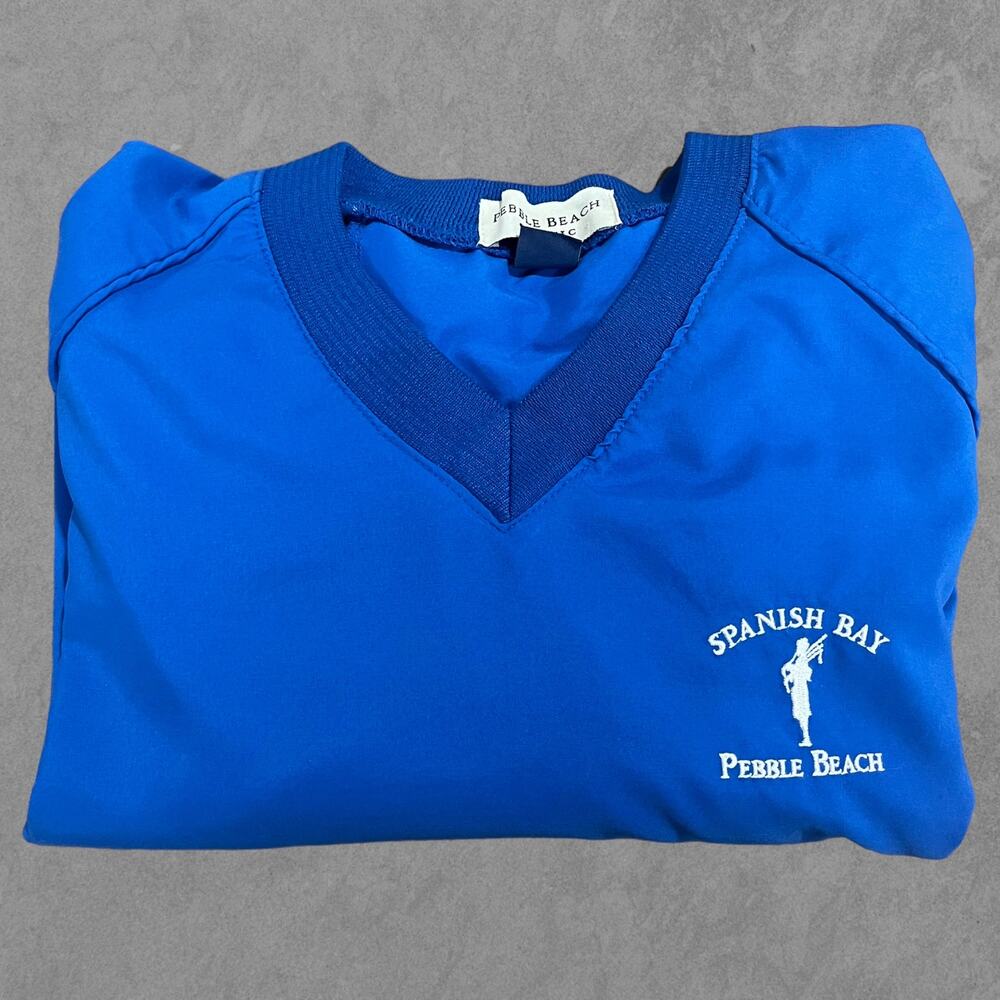 Vintage Spanish Bay Pebble Beach Classic Made in USA V-Neck Pullover Windbreaker